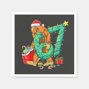 Six Seven Bigfoot 67 Sasquatch Meme Christmas Napkin