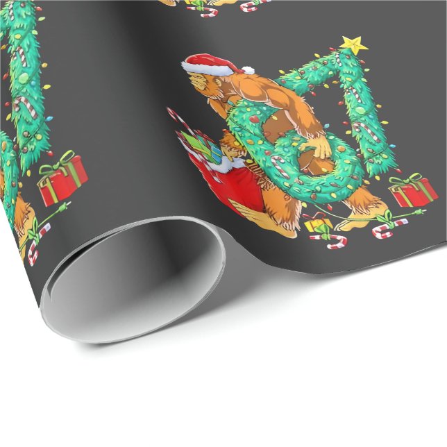 Six Seven Bigfoot 67 Sasquatch Meme Christmas Wrapping Paper (Roll Corner)