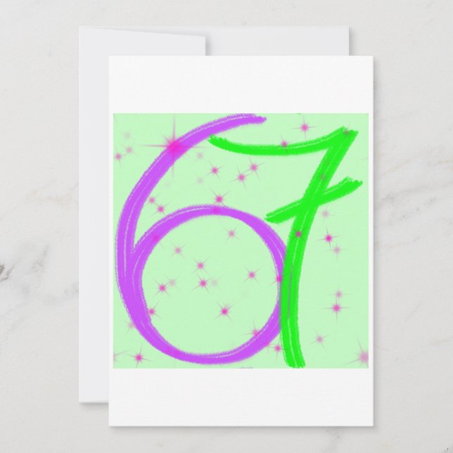 Six seven birthday invitation (Front)
