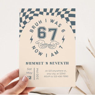 Six Seven Birthday Invite 6 7 Meme Invitation