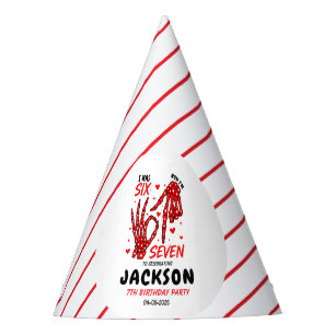 Six Seven Birthday Skeleton Hands Party Hat