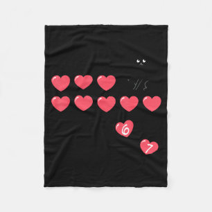 Six Seven Black Cat Knocking Off Hearts Funny 67 V Fleece Blanket