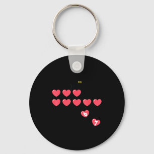 Six Seven Black Cat Knocking Off Hearts Funny 67 V Key Ring