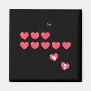 Six Seven Black Cat Knocking Off Hearts Funny 67 V Magnet