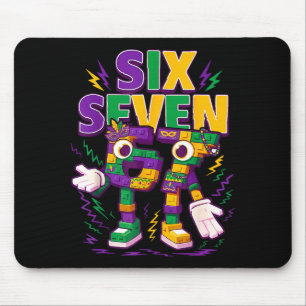 Six Seven Brainrot Italian Funny 67 Kids Mardi Gra Mouse Pad