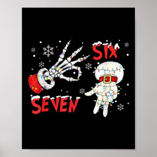 Six Seven Brainrot Santa Hands Sign Christmas Ligh