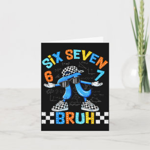 Six seven bruh 3.14 number checkered 67 meme kids card