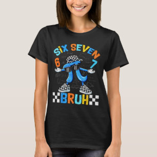 Six seven bruh 3.14 number checkered 67 meme kids T-Shirt