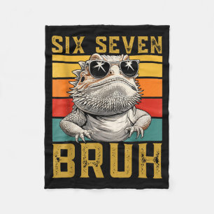 Six Seven Bruh 67 6 7 Meme Funny Sungles Bearded D Fleece Blanket