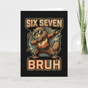 Six Seven Bruh 67 Capybara Funny Vintage Meme Card
