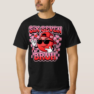 Six Seven Bruh 67 Meme   Funny Cool Smile Face T-Shirt