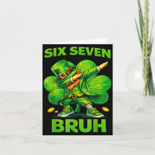 Six seven bruh 67 meme st patricks day teens boys card