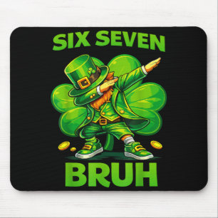 Six seven bruh 67 meme st patricks day teens boys mouse pad