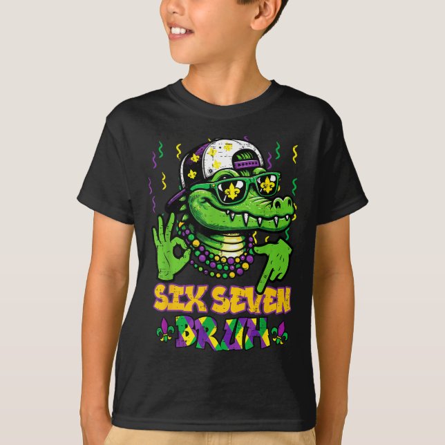Six Seven Bruh Alligator 6 T-Shirt (Front)