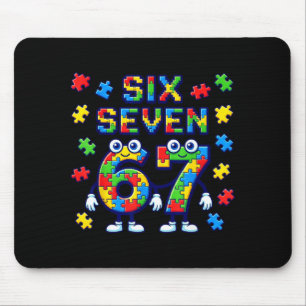 Six Seven Bruh Autism Awareness 6 7 Meme 67 Kids Mouse Pad