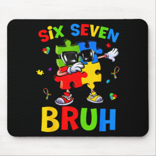 Six seven bruh autism awareness puzzle 67 meme men mouse pad