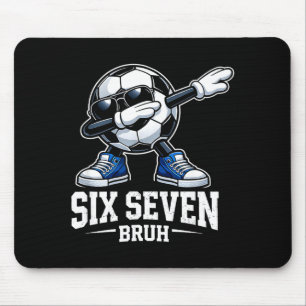 Six Seven Bruh Brainrot Gen Alpha Dabbing Soccer B Mouse Pad