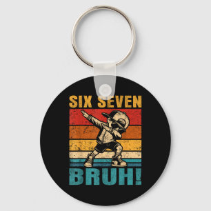 Six Seven Bruh Dabbing Boy Funny 67 Meme Gen Alpha Key Ring