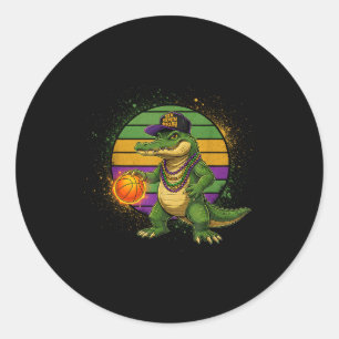 Six Seven Bruh Mardi Gras Basketball Funny 67 Meme Classic Round Sticker