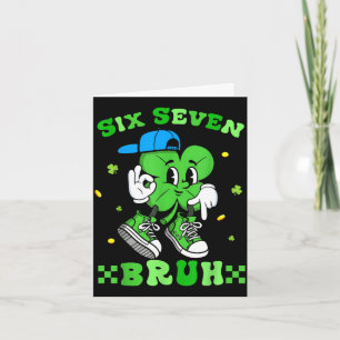Six seven bruh meme 67 dabbing shamrock st patrick card