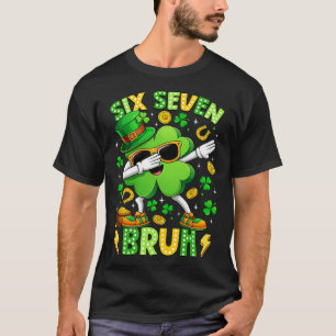 Six Seven Bruh Meme 67 Dabbing Shamrock St Patrick T-Shirt