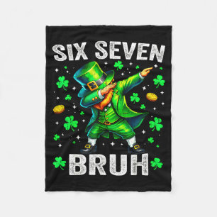 Six seven bruh st patricks day 67 meme kids boys fleece blanket