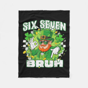 Six seven bruh st patricks day 6 7 meme 67 kids fleece blanket