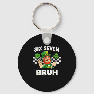 Six seven bruh st patricks day 6 7 meme 67 kids key ring