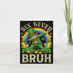 Six seven bruh st patricks day boys kids 67 meme card