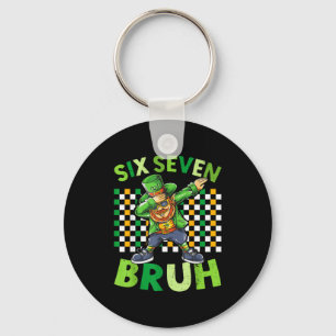 Six seven bruh st patricks day dabbing leprechaun key ring
