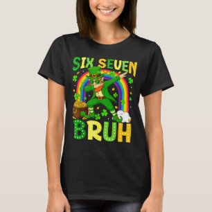 Six Seven Bruh St Patricks Day Leprechaun Dabbing T-Shirt