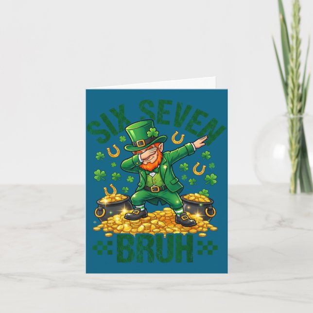 Six seven bruh st patrick's day shamrocks 67 card (Front)