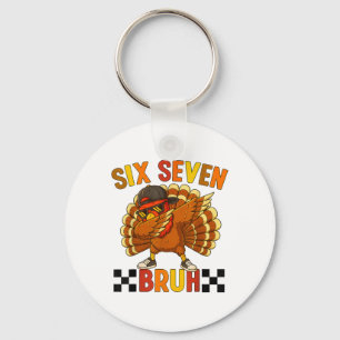 Six Seven Bruh Thanksgiving 67 Meme Turkey Dabbing Key Ring