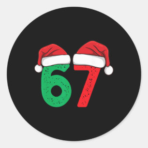 Six Seven Christmas 6 7 Meme Funny Christmas  Classic Round Sticker