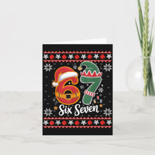 Six Seven Christmas 6 7 Ugly Christmas Sweater Boy Card
