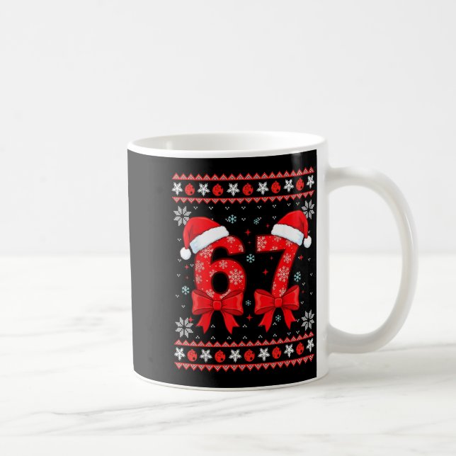 Six Seven Christmas 6 7 Ugly Christmas Sweater Boy Coffee Mug (Right)