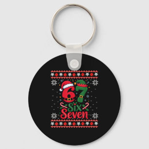 Six Seven Christmas 6 7 Ugly Christmas Sweater Boy Key Ring