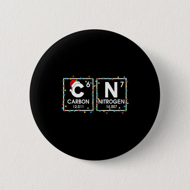 Six Seven Christmas Carbon Nitrogen 67 Funny Scien 6 Cm Round Badge (Front)