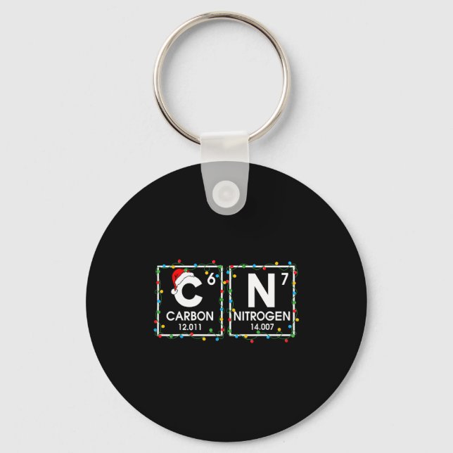Six Seven Christmas Carbon Nitrogen 67 Funny Scien Key Ring (Front)