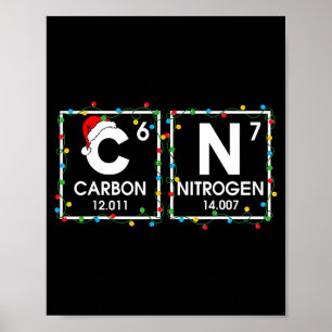 Six Seven Christmas Carbon Nitrogen 67 Funny Scien Poster