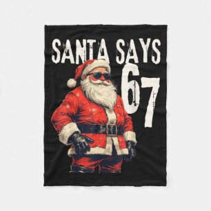 Six Seven Christmas Meme 67 Funny  Fleece Blanket