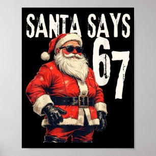 Six Seven Christmas Meme 67 Funny  Poster