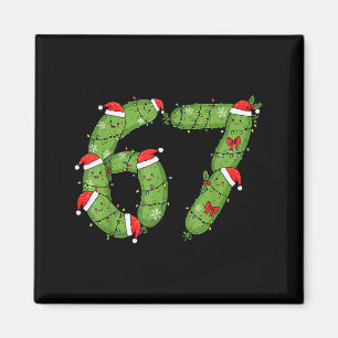 Six Seven Christmas Pickle Funny Holiday 67 Meme Magnet
