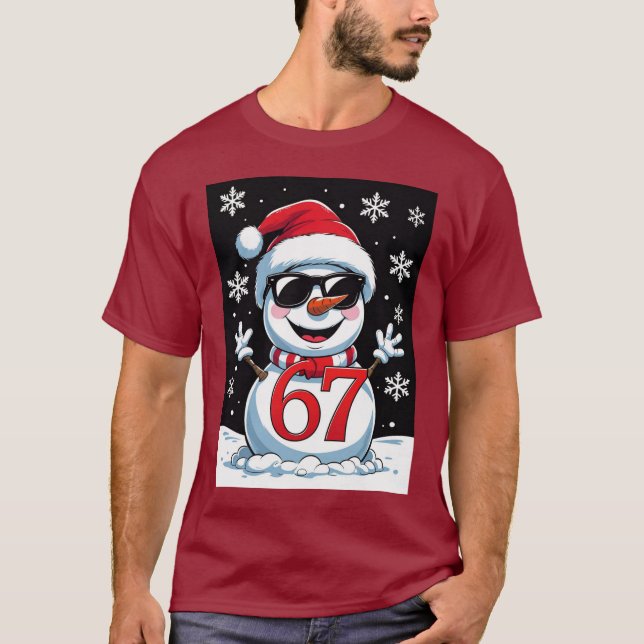 Six Seven Christmas Tee Cool Snowman Meme (Front)