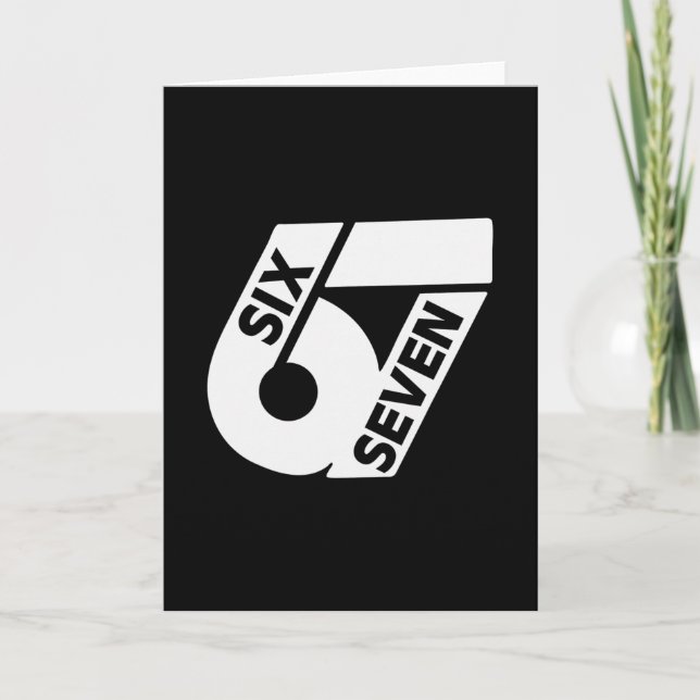 Six Seven Cool Meme 67 Funny Number  Card (Front)