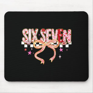 Six Seven Coquette Bow Women Girl Funny Valentines Mouse Pad