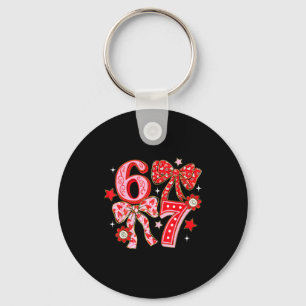 Six Seven Coquette Girl Bow Cool Meme 67 Valentine Key Ring