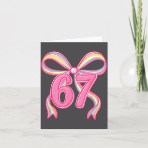 Six Seven Coquette Girl Bow Cute Meme 67 Nk Funny  Card