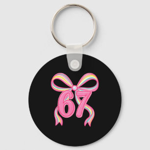 Six Seven Coquette Girl Bow Cute Meme 67 Nk Funny  Key Ring