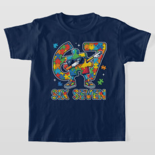 Six Seven Dabbing Autism Awareness T-Shirt